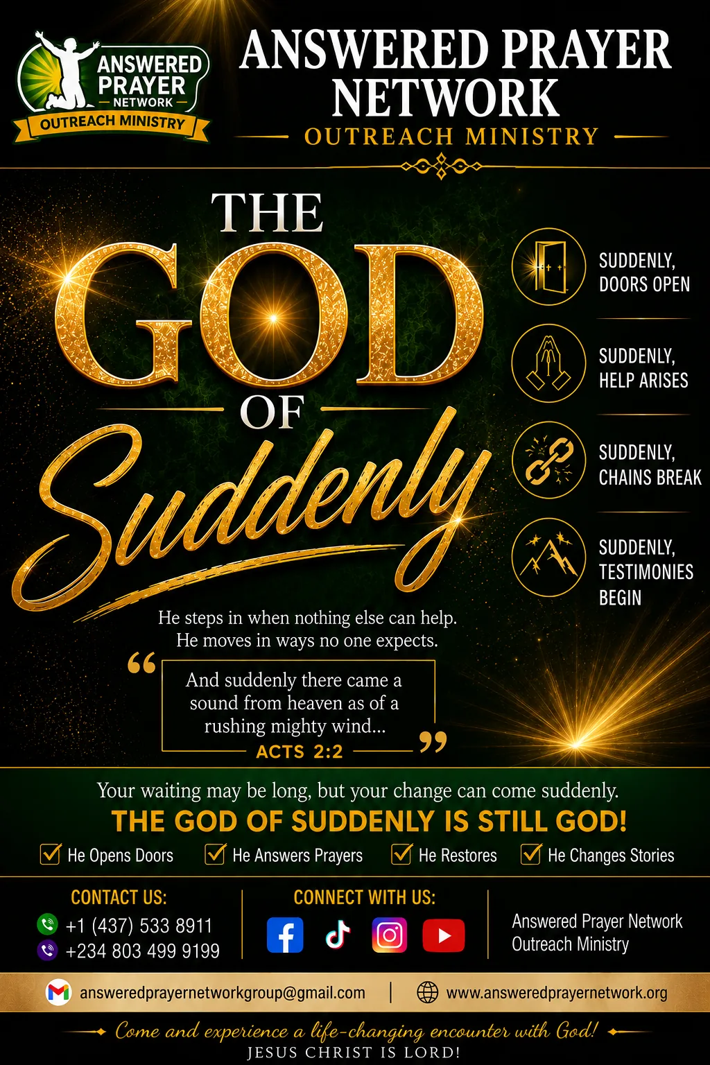 THE GOD OF SUDDENLY