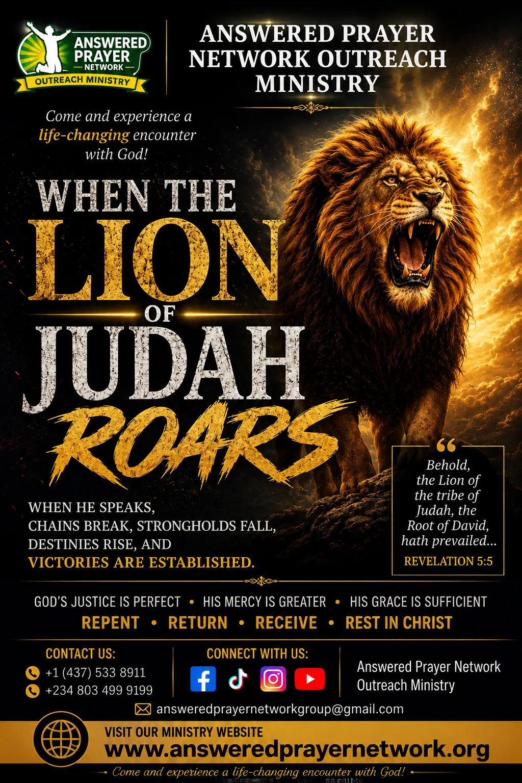 WHEN THE LION OF JUDAH ROARS