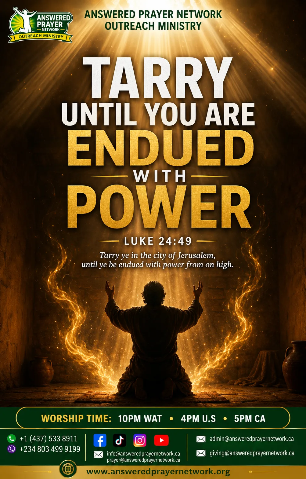 TARRY UNTIL YOU ARE ENDUED WITH POWER