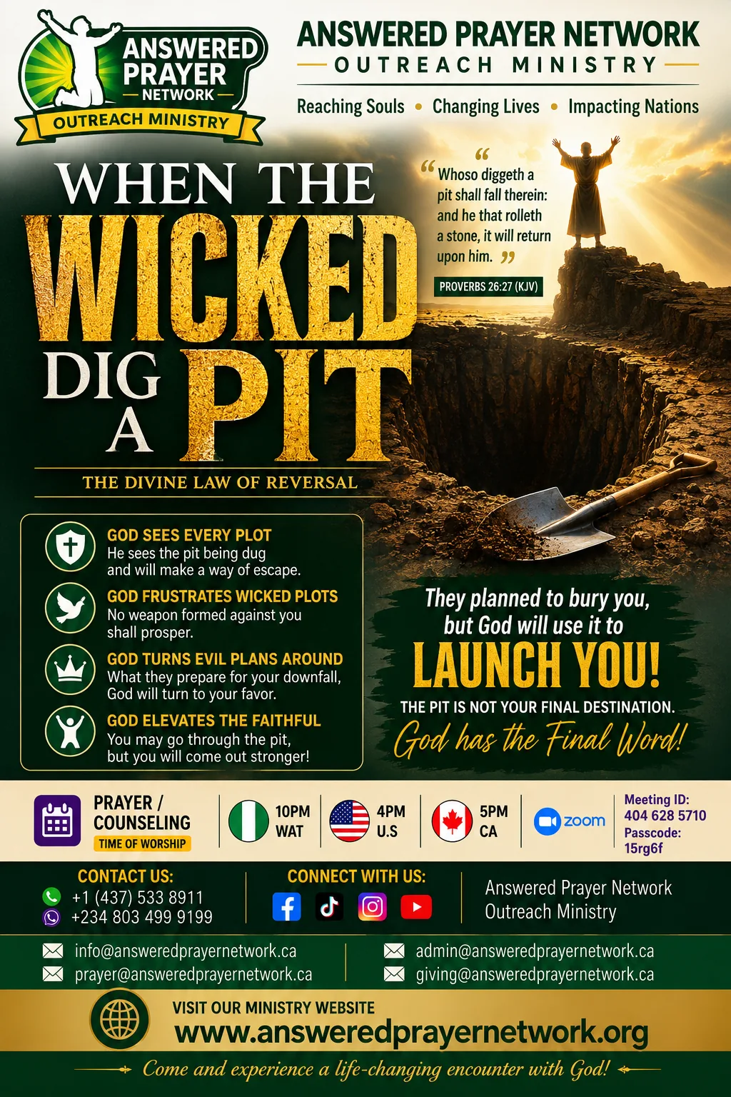 WHEN THE WICKED DIG A PIT