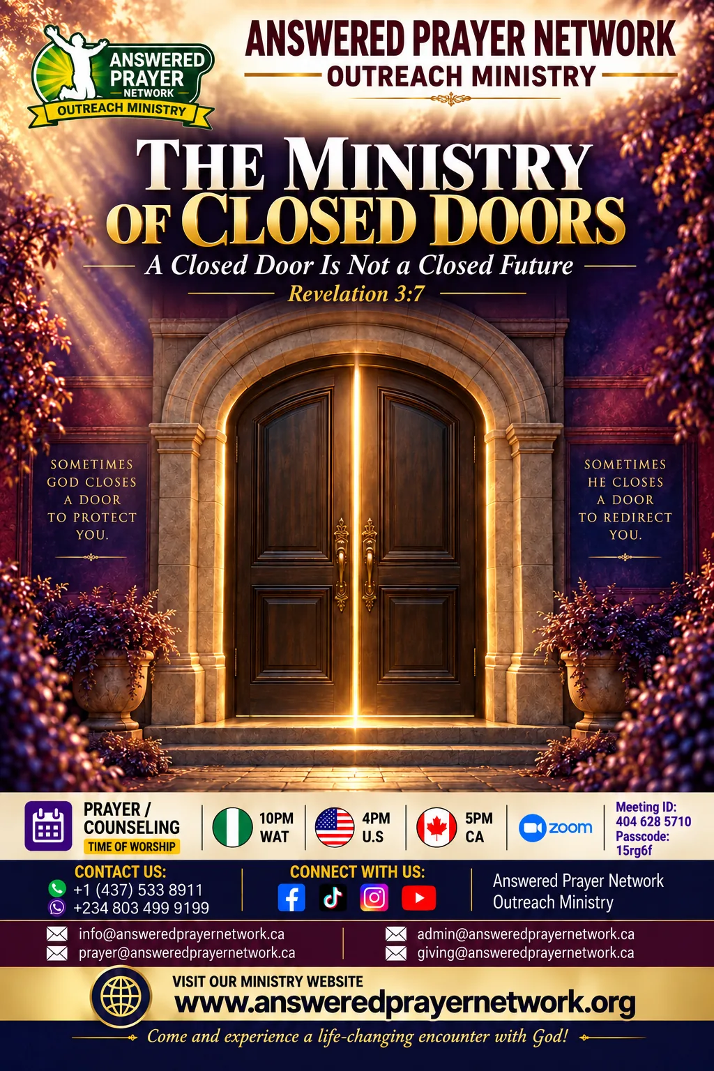 THE MINISTRY OF CLOSED DOORS