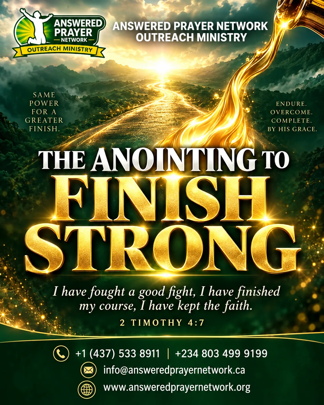 THE ANOINTING TO FINISH STRONG