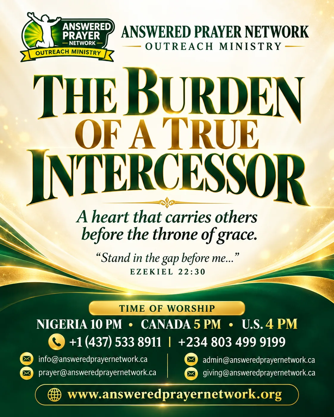 THE BURDEN OF A TRUE INTERCESSOR