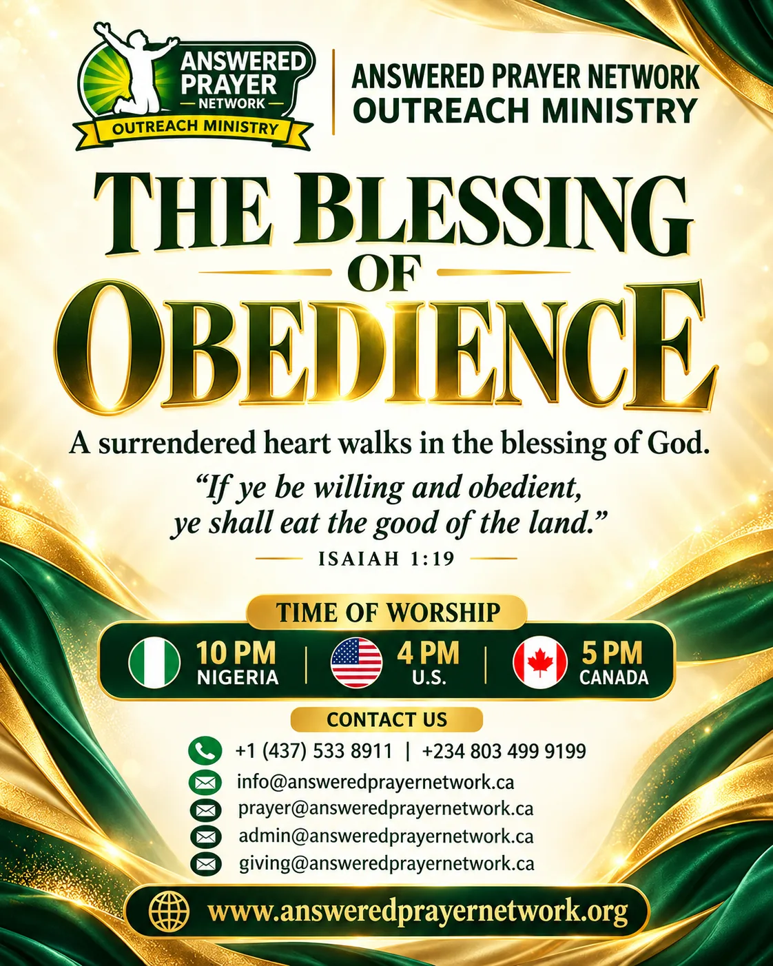 THE BLESSING OF OBEDIENCE