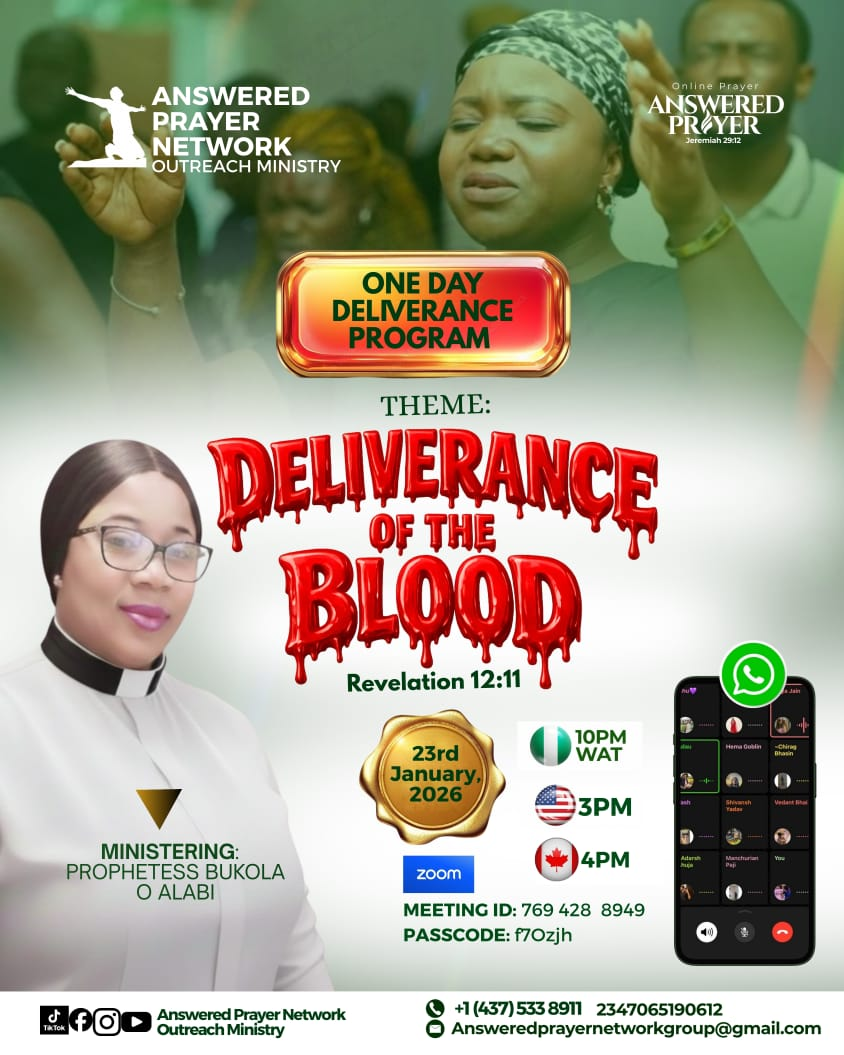 One Day Deliverance � Deliverance of the Blood flyer