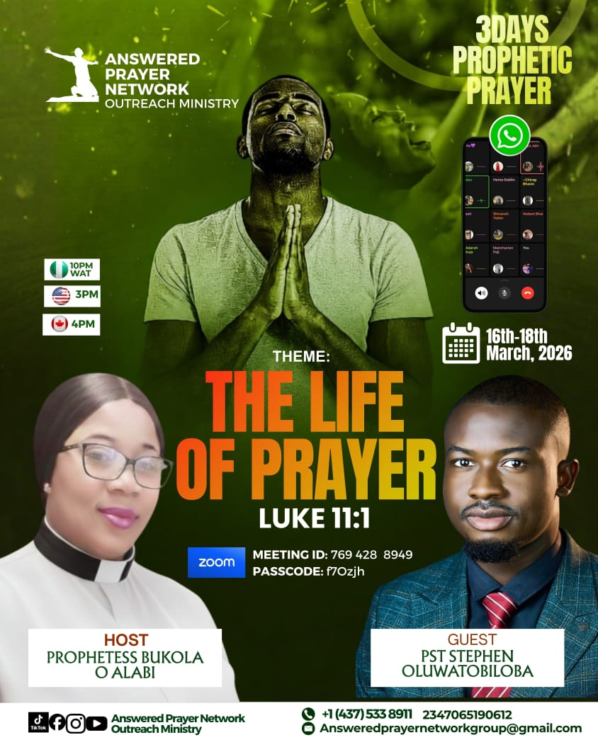 3 Days Prophetic Prayer � The Life of Prayer flyer